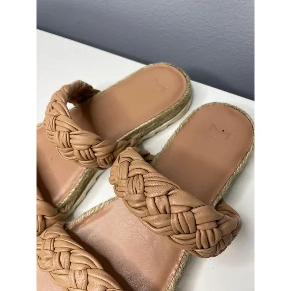 MARC FISHER jamie tan braided slide sandals 8.5 - Picture 8 of 8